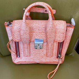 Philip Lim Pashi Mini Satchel Crossbody bag orange and nude style# ar23-0226tsk